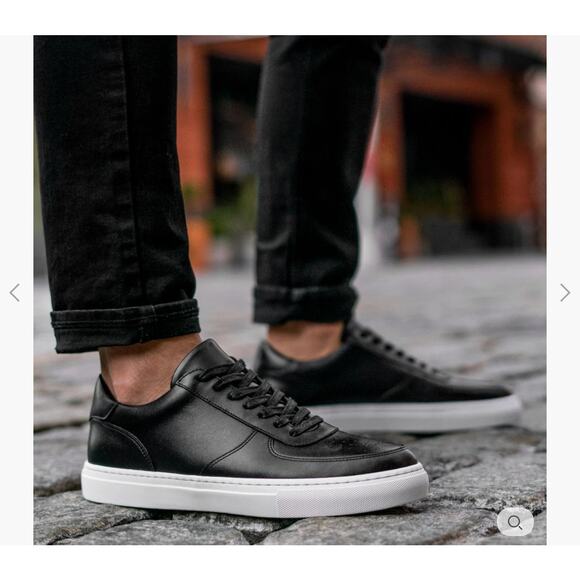 Thursday Boot Company Men’s court low top sneaker in black leather - Picture 1 of 6